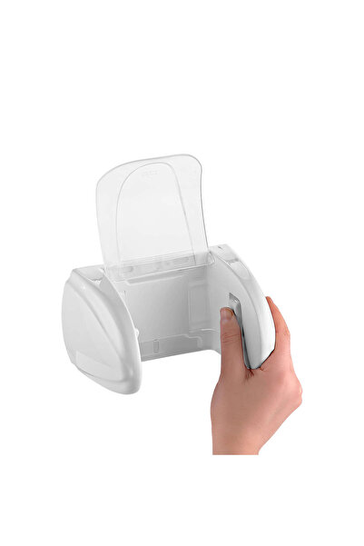 AKTEZ-EL Toilet Paper Holder Qlux Adhesive Screw-On Lid Latched Toilet Paper ...