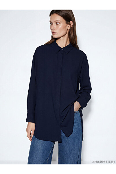 LC Waikiki YK PLUS Γυναικείο πουκάμισο τουνίκ με λεπτομέρεια δεσίματος