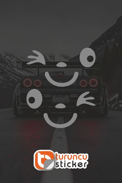 Turuncu Sticker Winking Side Mirror Sticker 15X8.5 - Right Left Set - Vehicle...