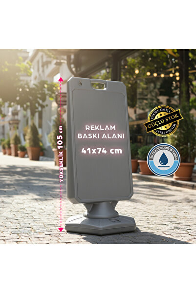 yildiz digital Gri Reklam Dubası A Tabela - 105 cm Çift Taraflı Baskı Alanlı ...