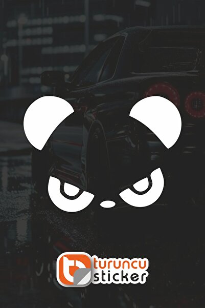 Turuncu Sticker ملصق مرآة جانبية باندا - 15x11 سم - طقم يمين ويسار - ملصق سيا...