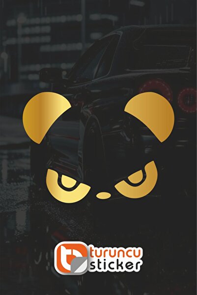 Turuncu Sticker ملصق مرآة جانبية باندا - 15x11 سم - طقم يمين ويسار - ملصق سيا...