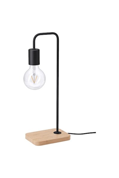 OEM Bamboo and Steel Table Lamp