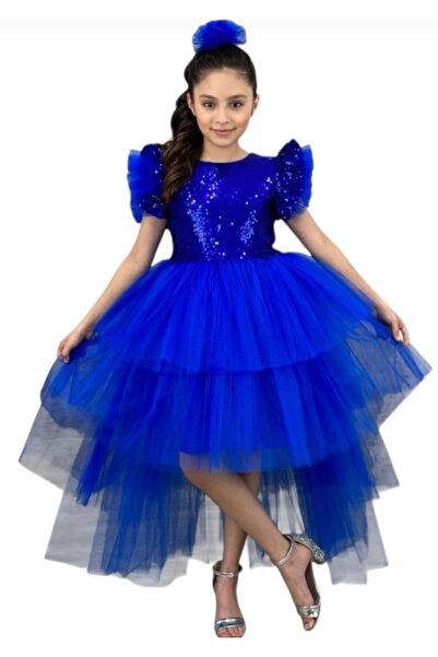 BEGONYA BEBECE KIDS Παιδικό βραδινό φόρεμα με παγιέτες και ουρά, για γάμους κ...