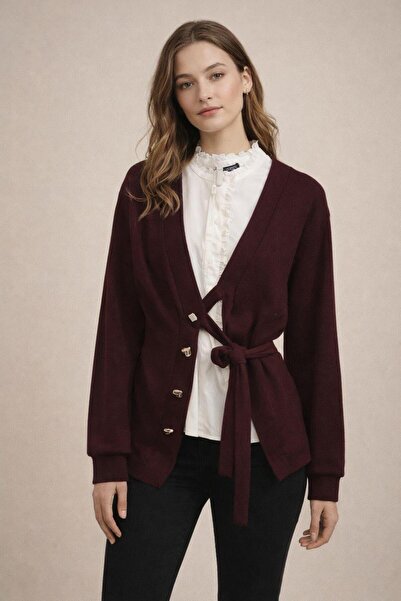 FUAT GÜRSEN Fuat Gürşen Sleeveless Ruffled Shirt Knitwear Cardigan Inside-Out...