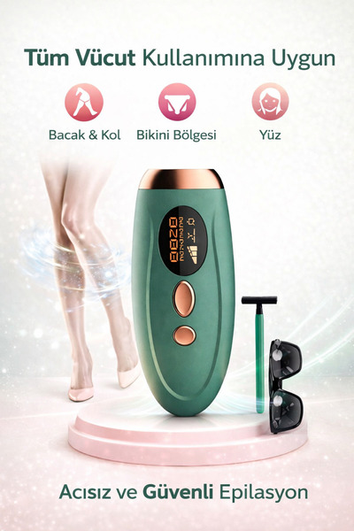 IPL Lazer Epilasyon Cihazı 990.000 Atım Manuel & Otomatik Mod – Acısız Kalıcı...