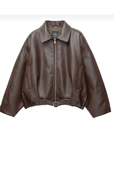 piel island New Season Faux Leather Bomber Jacket