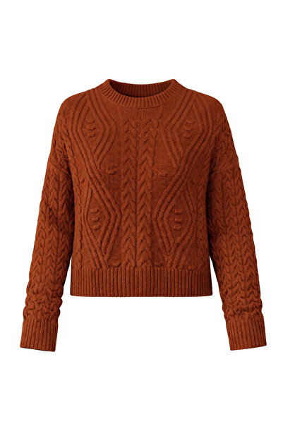 Retrobird Embossed Patterned Knitwear Sweater Women's Tile Pattern