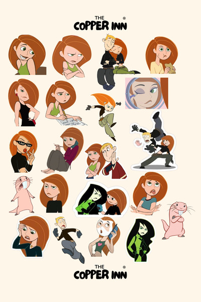 The Copper Inn مجموعة ملصقات كيم بوسبل مكونة من 21 قطعة، ملصقات ميم أجندا، مل...