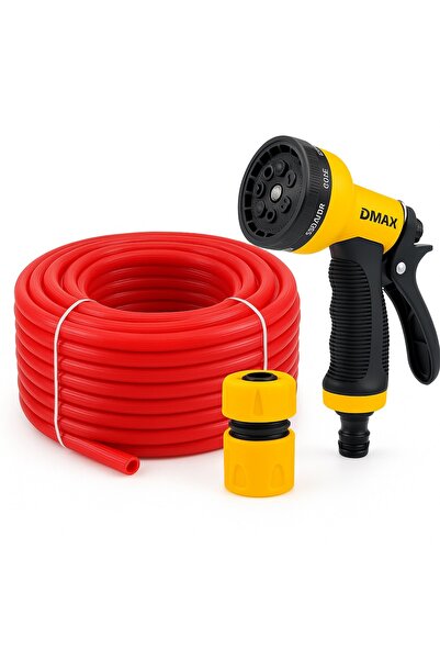 Toptancı Amca Silikonlu Bahçe Hortumu + Ayarlı Fıskiye Tabancası Seti – 50 Me...