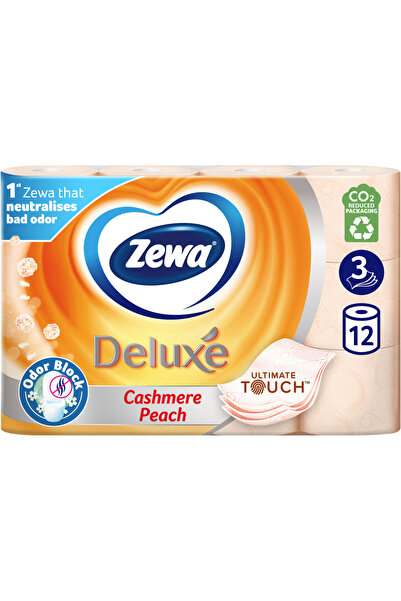 Zewa Deluxe Cashmere Peach Toilet Paper – 3 Ply, 12 Rolls