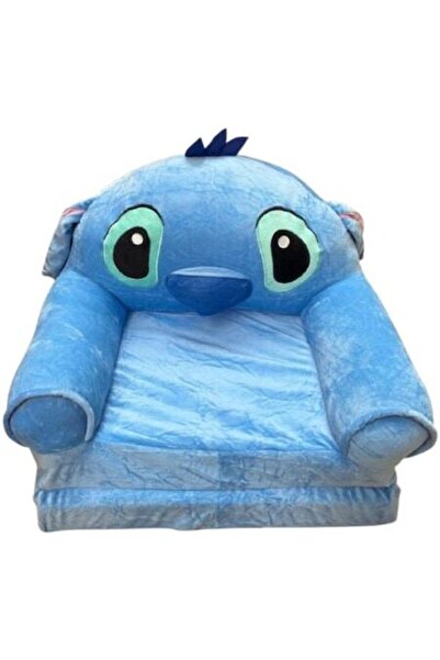 Stitch Мек и разтегателен детски фотьойл, син