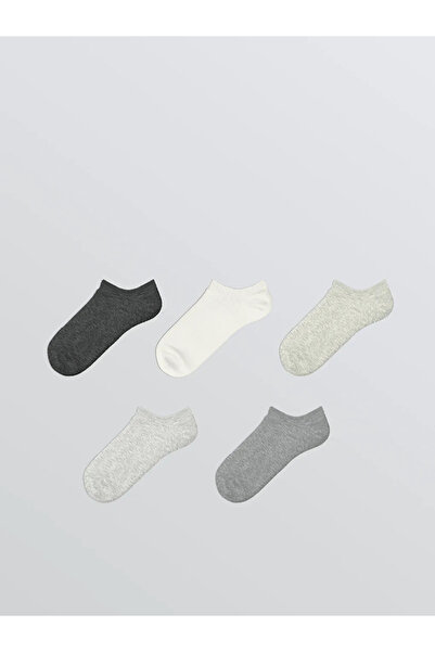LC Waikiki Gray Women's Plain Booties Socks 5-Pack