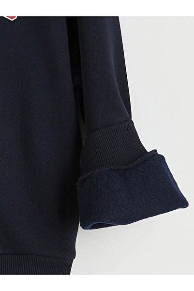 LC Waikiki Navy Blue Los Angeles Printed Women's Thick Sweatshirt