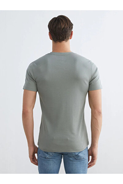 LC Waikiki Мъжка тениска с обло деколте Haki Cycling