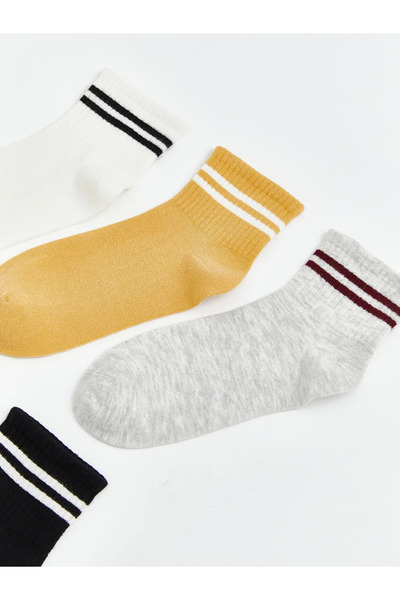 LC Waikiki White Striped Women's Socks 5-Piece Set