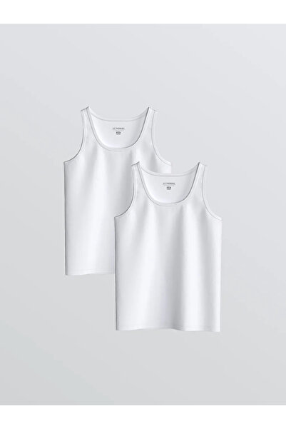 LC Waikiki White Crew Neck Boys Singlet 2-Piece