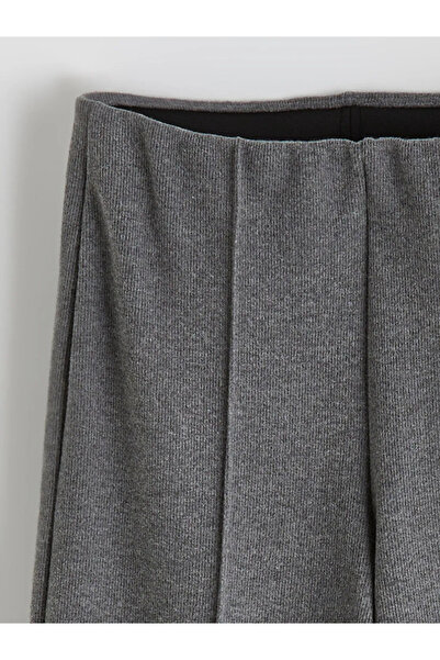 LC Waikiki Anthracite Elastic Waist Wide Leg Women's Trousers