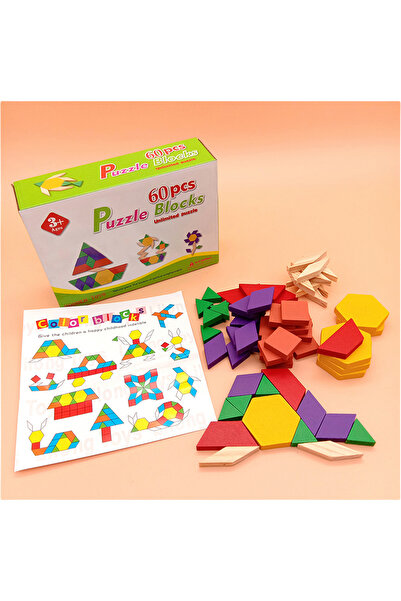 direkstoktan Wooden Puzzle Block Children's Educational Toy |   60 Pieces - U...