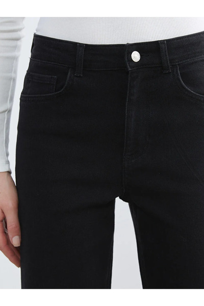 LC Waikiki Black high waist wideleg women's jean pants