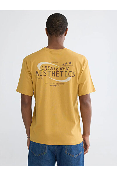 LC Waikiki Yellow Crew Neck Printed Men's T-Shirt