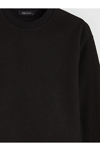 LC Waikiki Μαύρο γυναικείο φούτερ με λαιμόκοψη