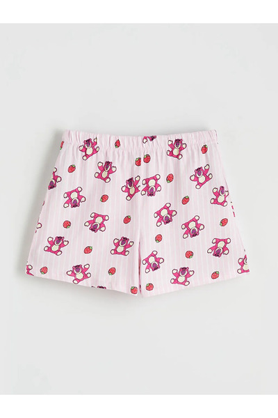 LC Waikiki Ροζ σετ γυναικείων πιτζάμες με σορτς με στάμπα Toy Story