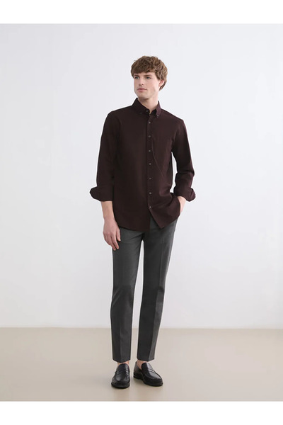 LC Waikiki Brown Regular Fit Gabardine Men's Shirt