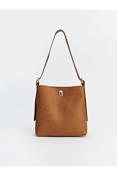 LC Waikiki Brown suede look women's shoulder bag