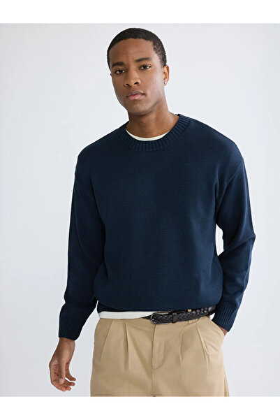 LC Waikiki Navy Blue Crew Neck Men's Knitwear Sweater