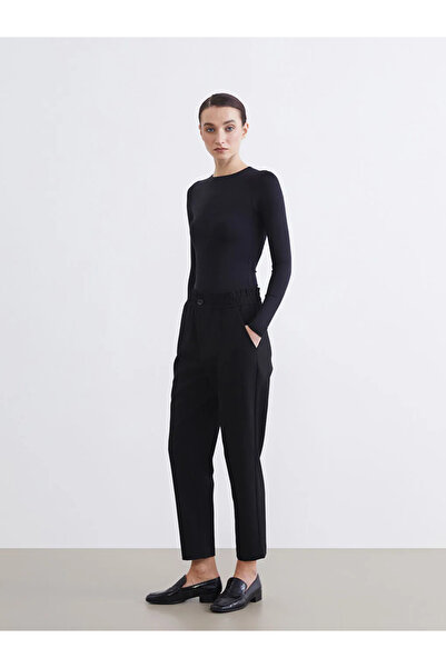 LC Waikiki Black Elastic Waist Women's Trousers