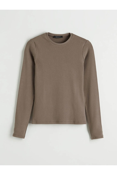 LC Waikiki Καφέ γυναικείο κορμάκι με λαιμόκοψη