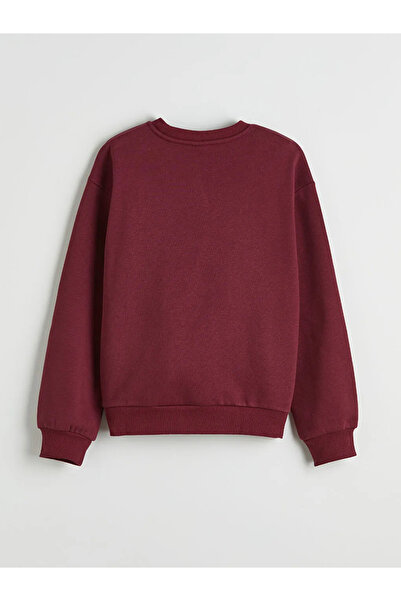 LC Waikiki Mürdüm Paris cu imprimeu Hanorac gros pentru fete tricou