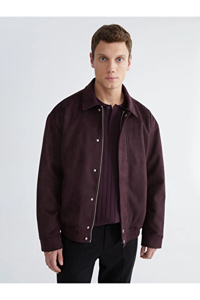 LC Waikiki Brown Standard Fit Men's Suede Coat