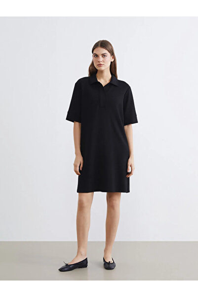 LC Waikiki Black Polo Neck Soft Touch Dress