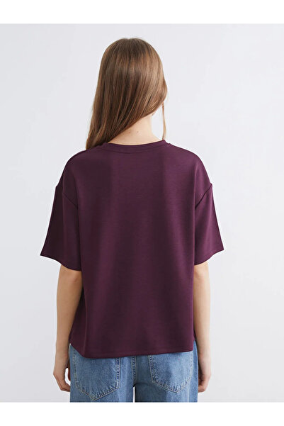 LC Waikiki Burgundy San Francisco Printed Soft Touch Women's T-Shirt