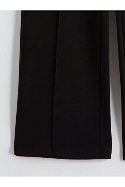 LC Waikiki Black Elastic Waist Wide Leg Women's Sweatpants