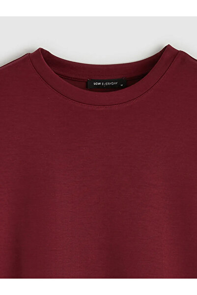 LC Waikiki Γυναικείο μπλουζάκι Claret Red Crew Neck Soft Touch