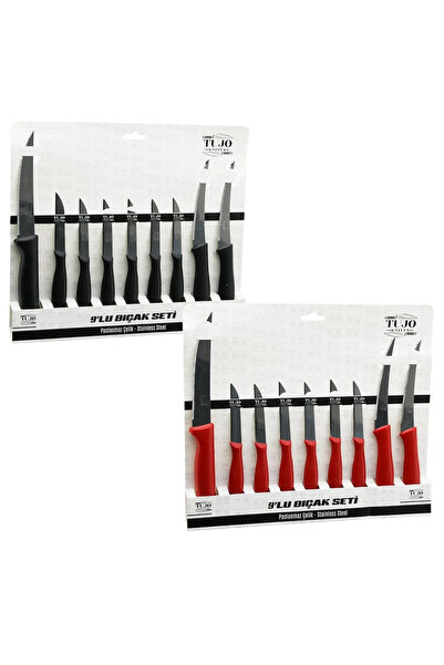 Genel Markalar 9PCS TIRTIRLI BIÇAK SETİ 1AD 24CM EKMEK 2AD 10CM SEBZE 6AD 6.5...