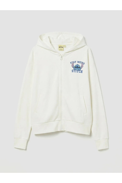 LC Waikiki Екру блуза с цип за момичета с мека материя и принт