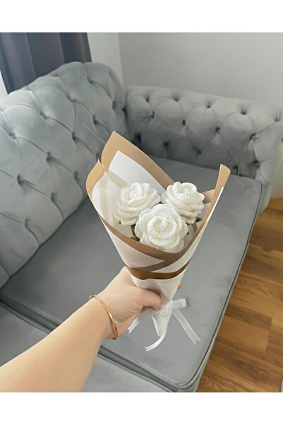 Zey's Amigurumi Örgü Çiçek Gül Buketi 3LÜ (anneye,sevgiliye,arkadaşa hediye)