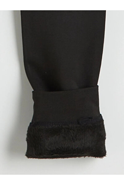 LC Waikiki Crne elastične tajice sa unutrašnjim stranom S Čupkani materijal z...