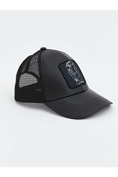 LC Waikiki Black Animal Embroidered Men's Cap Hat