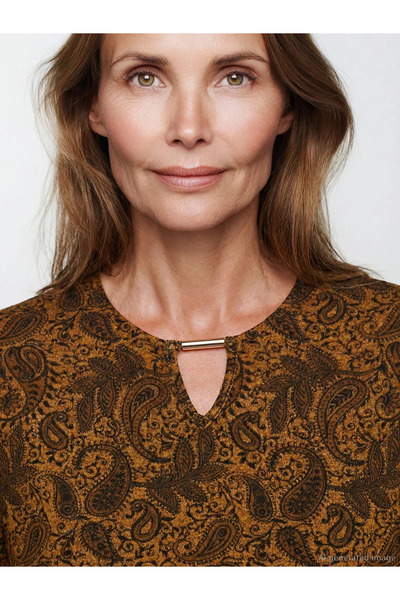 LC Waikiki Κίτρινη μπλούζα με σχέδιο σε λαιμόκοψη ποδηλάτου