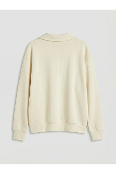 LC Waikiki Hanorac galben cu guler polo pentru fete, moale la atingere