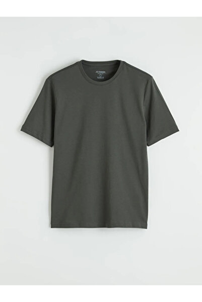 LC Waikiki Мъжка тениска с обло деколте Haki Cycling