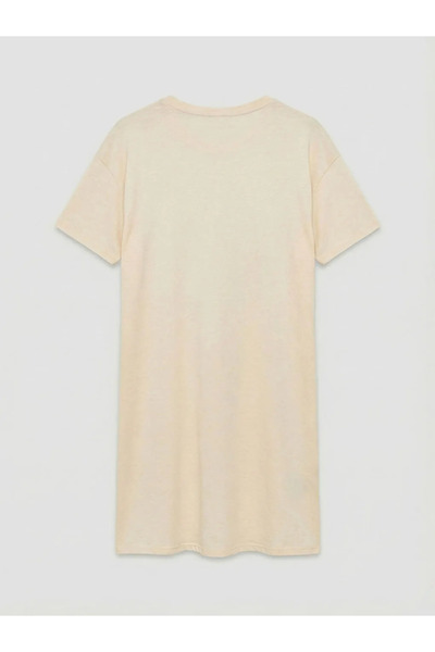 LC Waikiki Bež Winnie the Pooh Štampano ženska noćna haljina