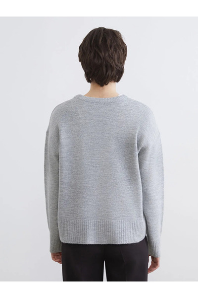 LC Waikiki Gray Crew Neck Women's Knitwear Sweater