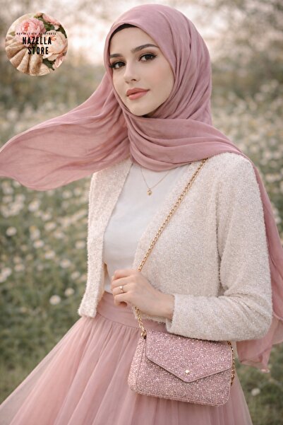 Nazellaa Ütü Gerektirmeyen Bambu Kraş Şal Gülkurusu