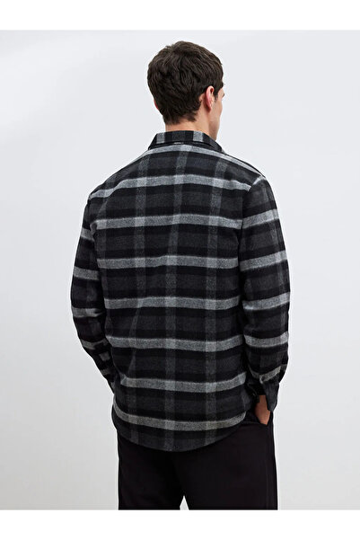 LC Waikiki Black Regular Fit Plaid Men's Lumberjack Shirt